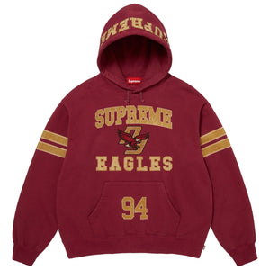 SUPREME RHINESTONE EAGLE HOODED SWEATSHIRT-RED