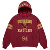 SUPREME RHINESTONE EAGLE HOODED SWEATSHIRT-RED