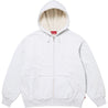 SUPREME SHEARLING LINED ZIP UP HOODED SWEATSHIRT-ASH GREY