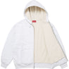 SUPREME SHEARLING LINED ZIP UP HOODED SWEATSHIRT-ASH GREY