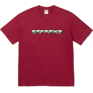 SUPREME SKULLS SPELLOUT TEE-BURGUNDY