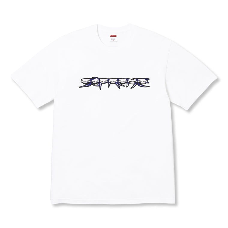 SUPREME SKULLS SPELLOUT TEE-WHITE