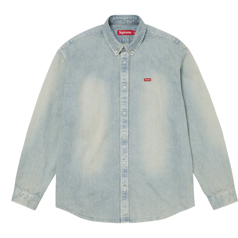 SUPREME SMALL BOX SHIRT-LIGHT WASHED INDIGO DENIM