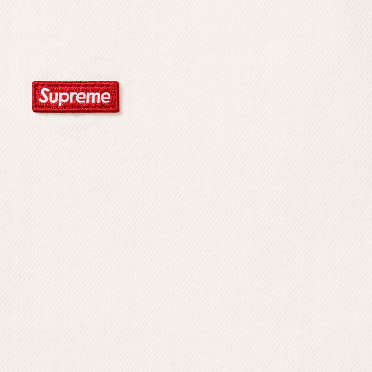 SUPREME SMALL BOX SHIRT-WHITE DENIM