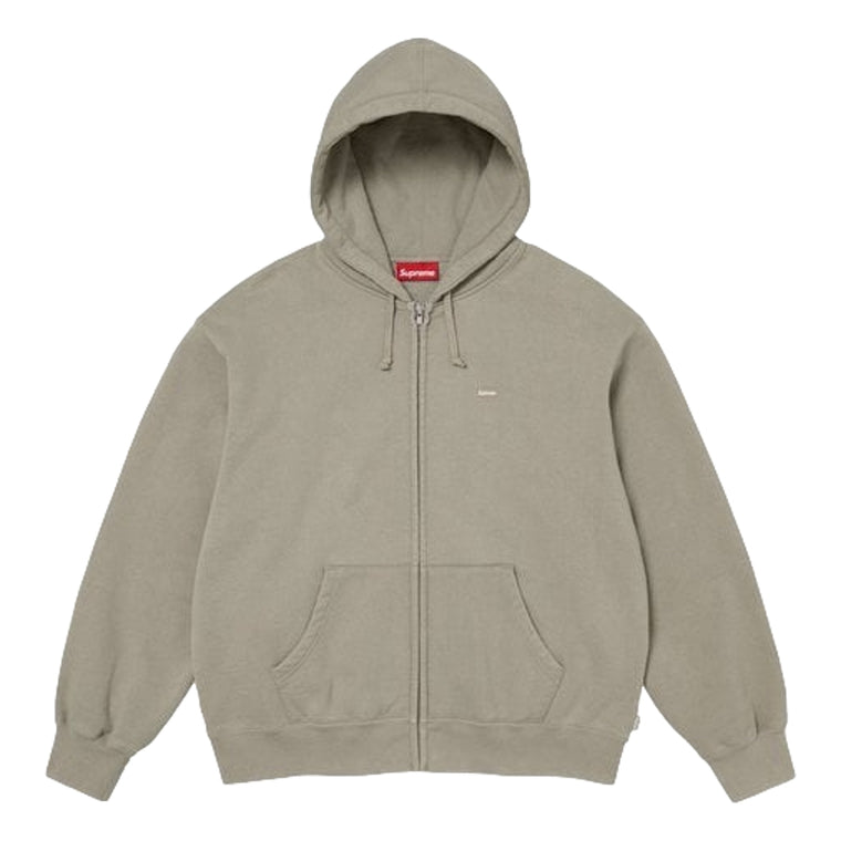 SUPREME SMALL BOX ZIP UP HOODED SWEATSHIRT-GREY