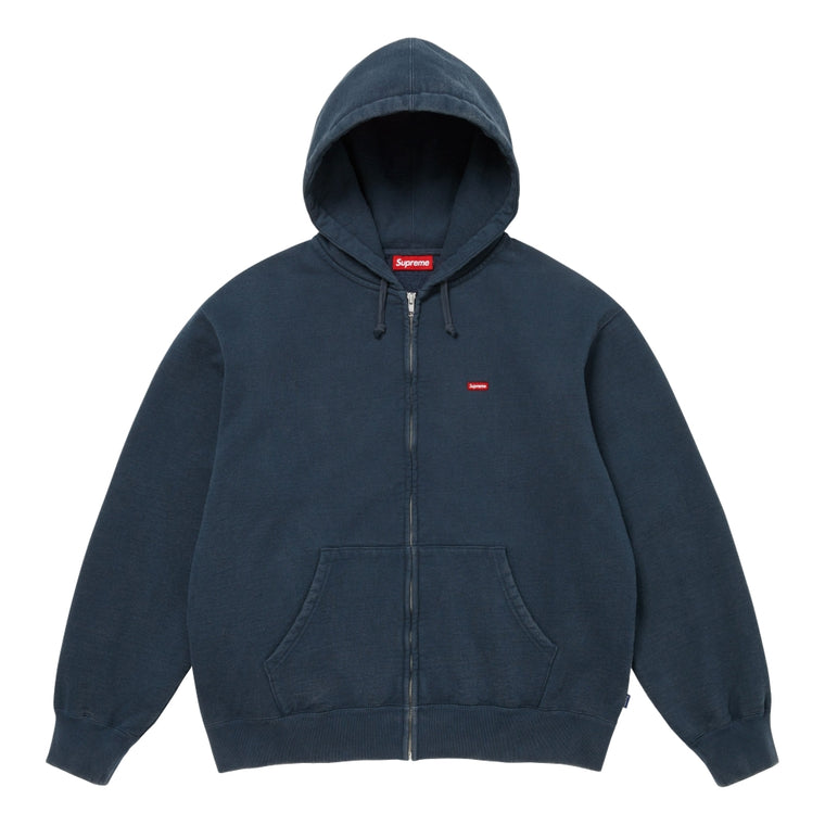 SUPREME SMALL BOX ZIP UP HOODED SWEATSHIRT-NAVY