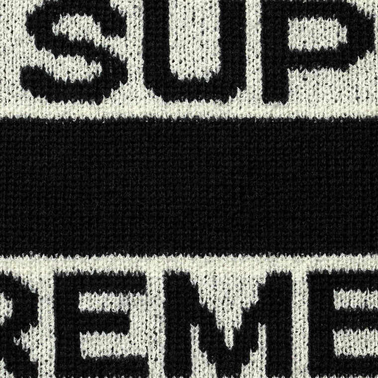 SUPREME STRIPE LOGO SWEATER-BLACK