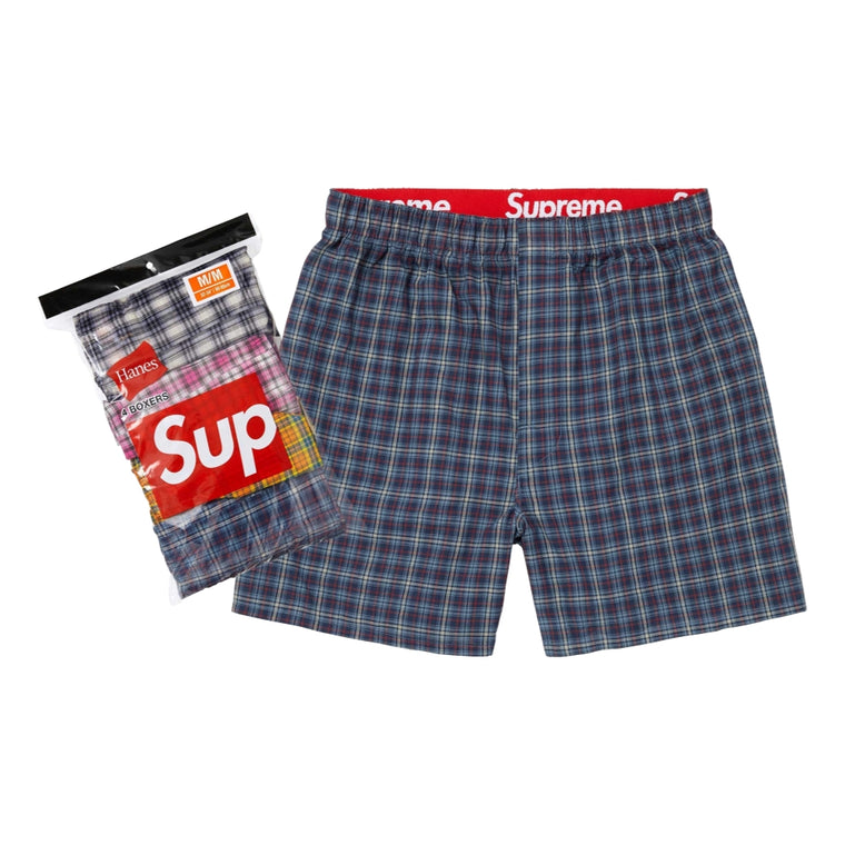 SUPREME HANES PLAID BOXERS (4 PACK)-MULTI