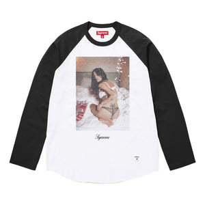 SUPREME LARRY CLARK SEQUIN RAGLAN L/S TOP-BLACK