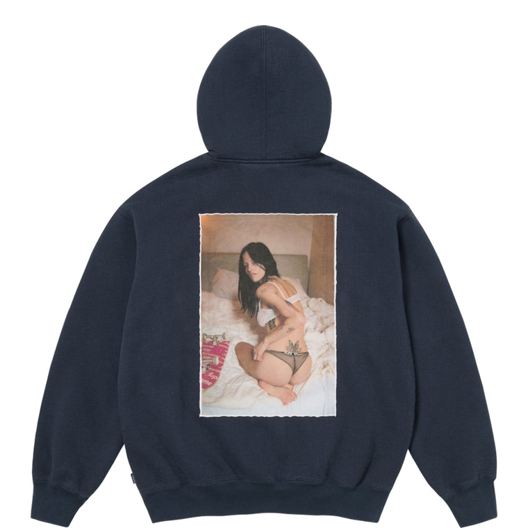SUPREME LARRY CLARK ZIP UP HOODED SWEATSHIRT-NAVY