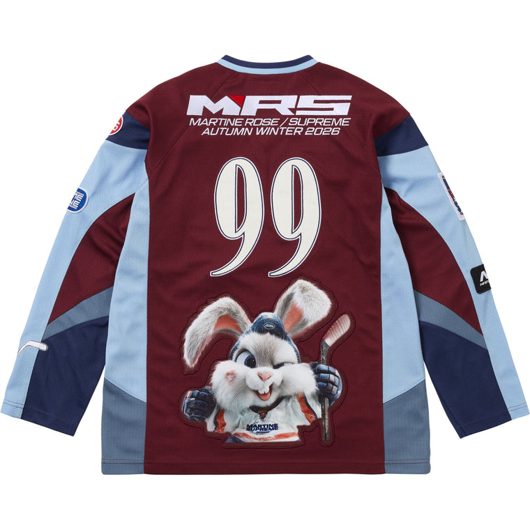 SUPREME MARTINE ROSE HOCKEY JERSEY-BURGUNDY