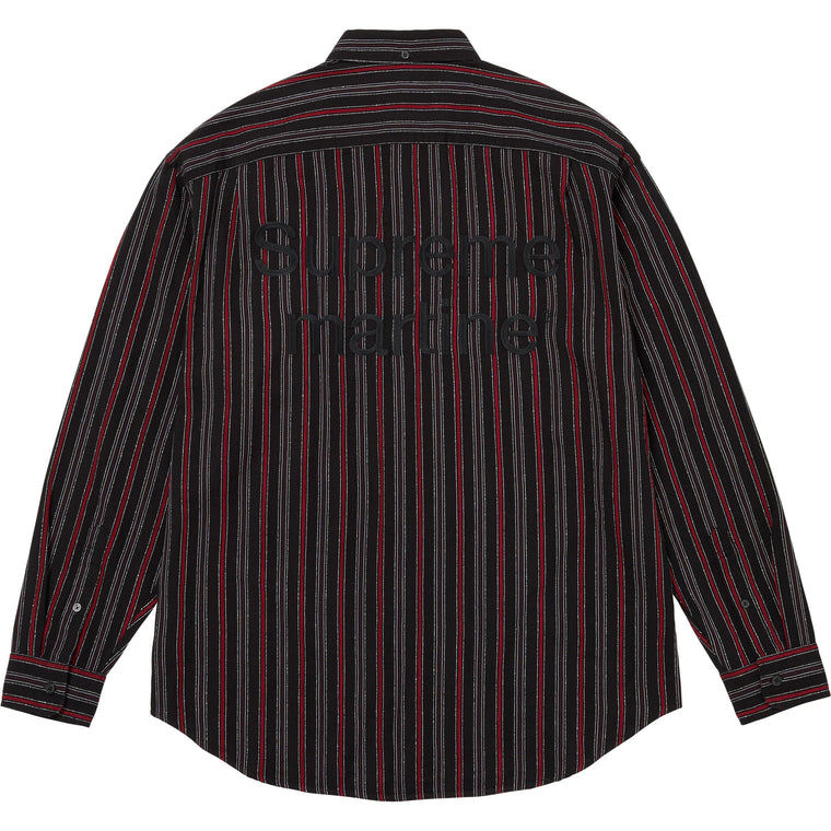 SUPREME MARTINE ROSE METALLIC STRIPE SHIRT-BLACK