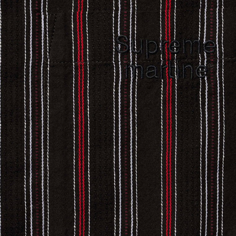 SUPREME MARTINE ROSE METALLIC STRIPE SHIRT-BLACK