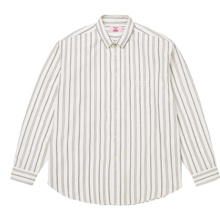 SUPREME MARTINE ROSE METALLIC STRIPE SHIRT-WHITE