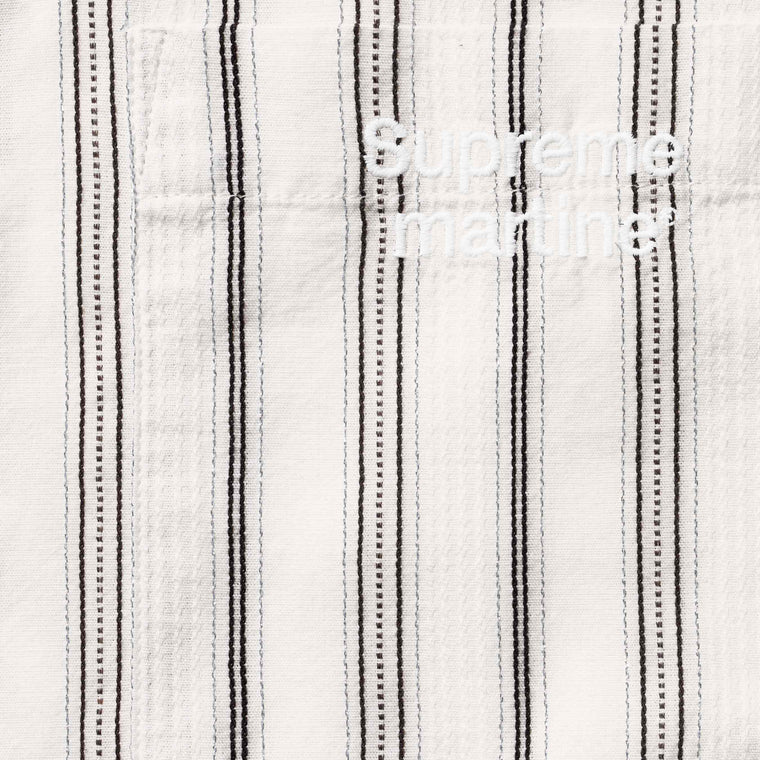 SUPREME MARTINE ROSE METALLIC STRIPE SHIRT-WHITE