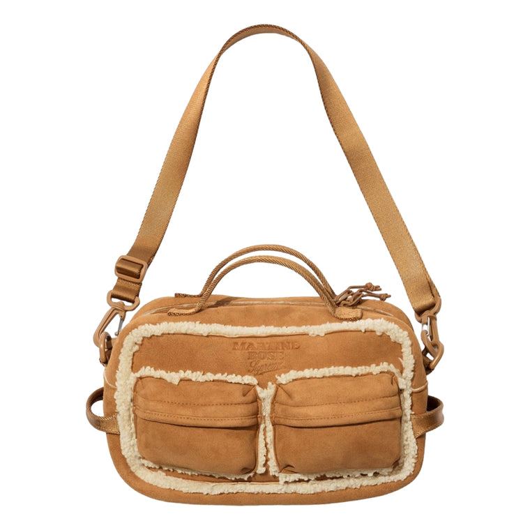 SUPREME MARTINE ROSE SHEARLING MINI DUFFLE BAG-TAN