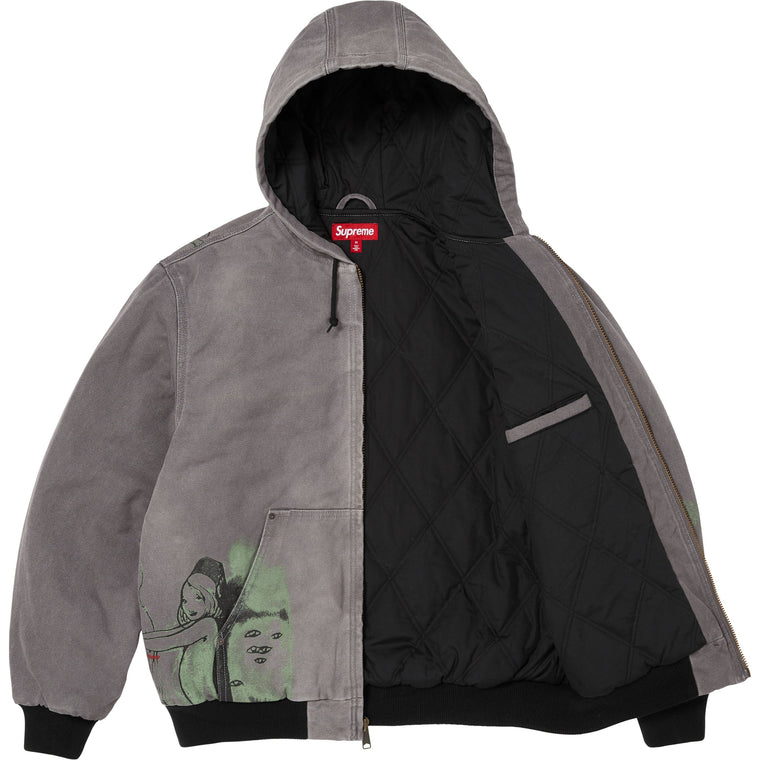 SUPREME RITA ACKERMANN HOODED WORK JACKET-GREY