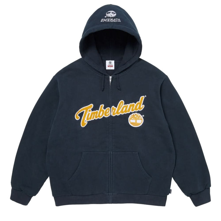 SUPREME TIMBERLAND® THERMAL LINED ZIP UP HOODED SWEATSHIRT-NAVY