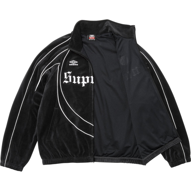 SUPREME UMBRO® VELOUR TRACK JACKET-BLACK