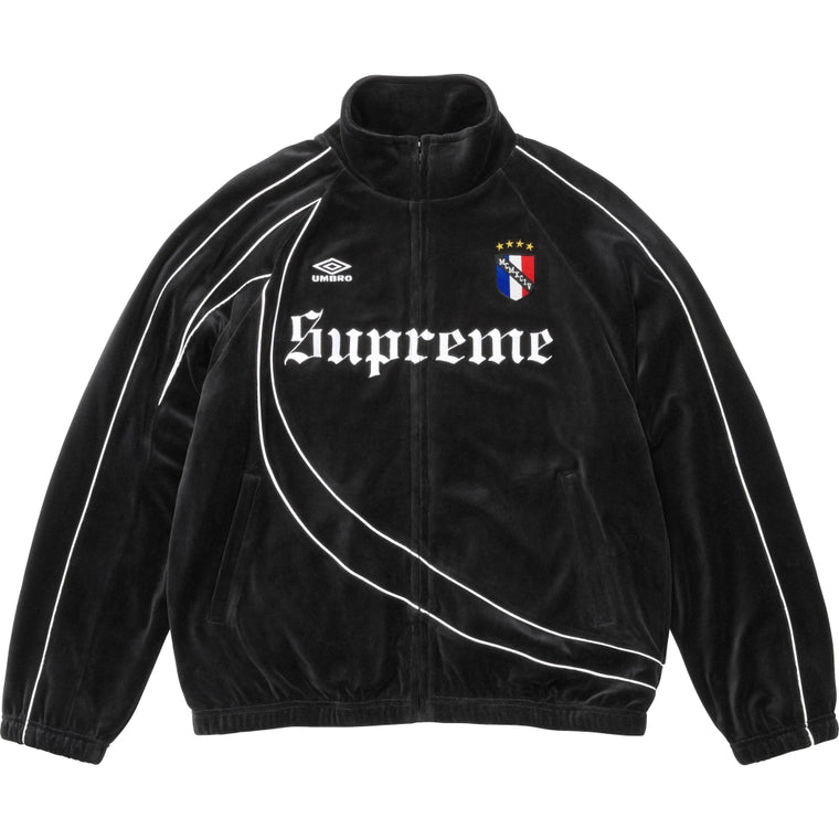 SUPREME UMBRO® VELOUR TRACK JACKET-BLACK