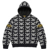 SUPREME VANSON LEATHERS SKULL ZIP UP HOODED SWEATER-BLACK