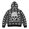 SUPREME VANSON LEATHERS SKULL ZIP UP HOODED SWEATER-BLACK