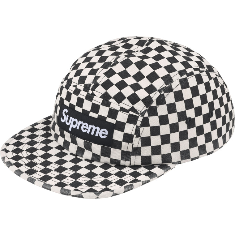 SUPREME WASHED CHINO TWILL CAMP CAP-CHECKER