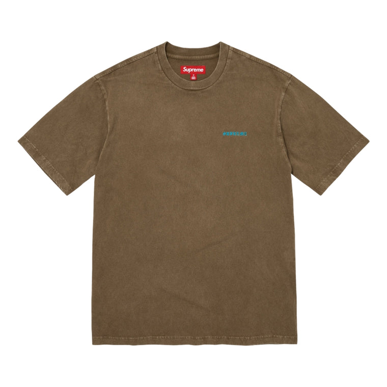 SUPREME WASHED S/S TOP-BROWN