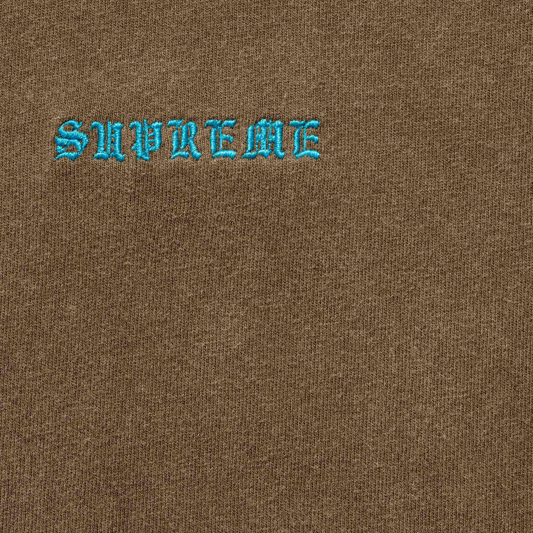 SUPREME WASHED S/S TOP-BROWN