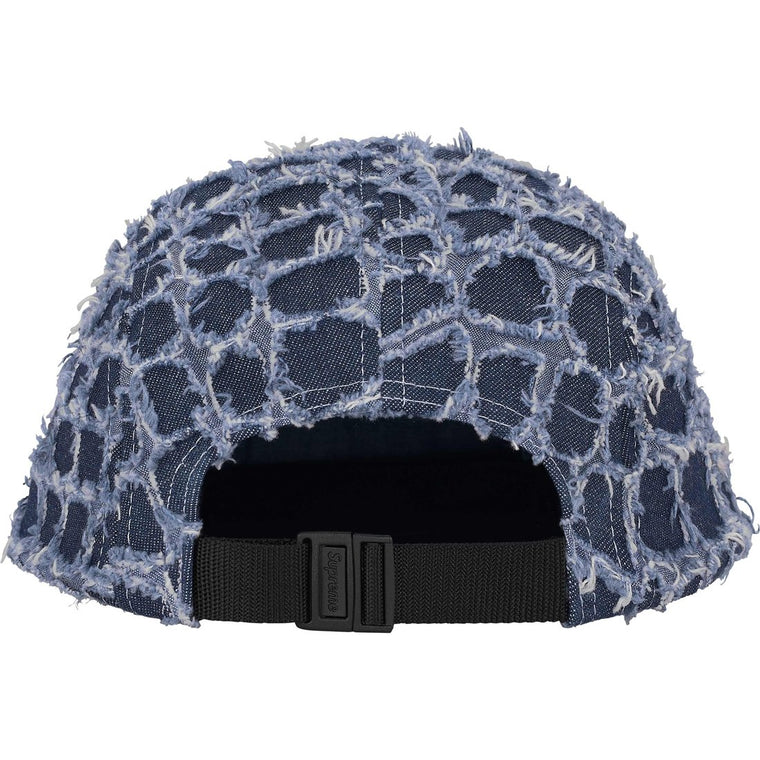SUPREME FRAYED CROC DENIM CAMP CAP-INDIGO