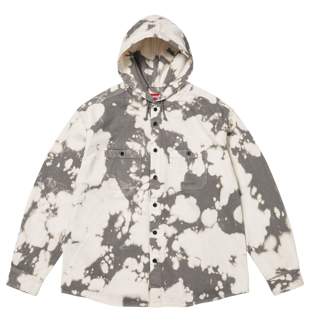 SUPREME HOODED DENIM SHIRT-BLEACHED