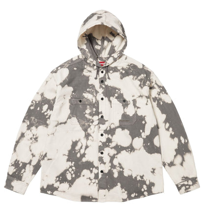 SUPREME HOODED DENIM SHIRT-BLEACHED