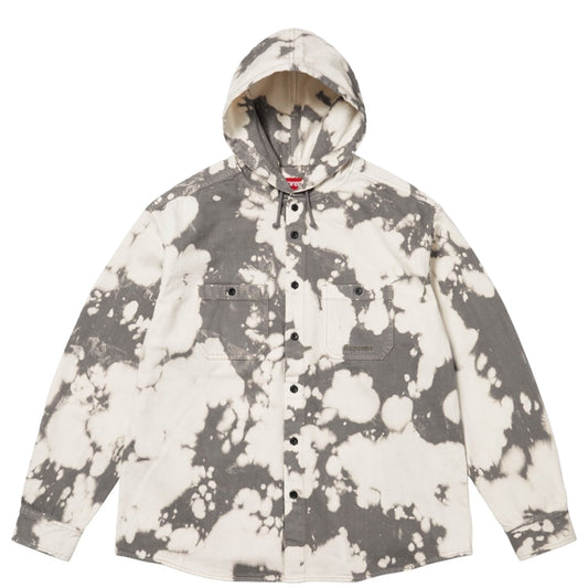 SUPREME HOODED DENIM SHIRT-BLEACHED
