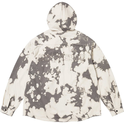 SUPREME HOODED DENIM SHIRT-BLEACHED