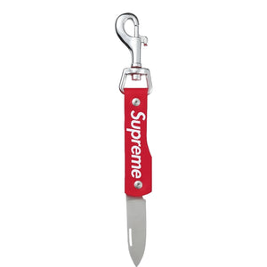 SUPREME LEATHER CLIP KNIFE-RED