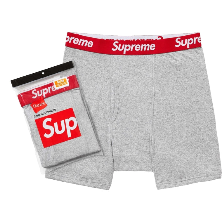 SUPREME HANES® BOXER BRIEFS (2 PACK)-GREY