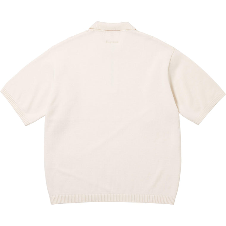 SUPREME BEADED ZIP POLO-CREAM