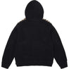 SUPREME CHECKERBOARD FAUX FUR ZIP UP HOODED SWEATER-BLACK