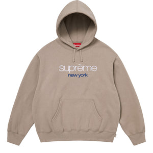 SUPREME CLASSIC LOGO HOODED SWEATSHIRT-TAUPE