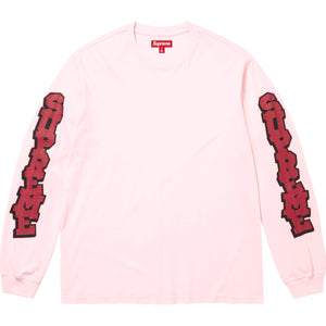 SUPREME CRACKED SLEEVE L/S TOP-WASHED PINK