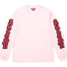 SUPREME CRACKED SLEEVE L/S TOP-WASHED PINK