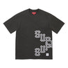 SUPREME CRACKED SPELLOUT S/S TOP-BLACK