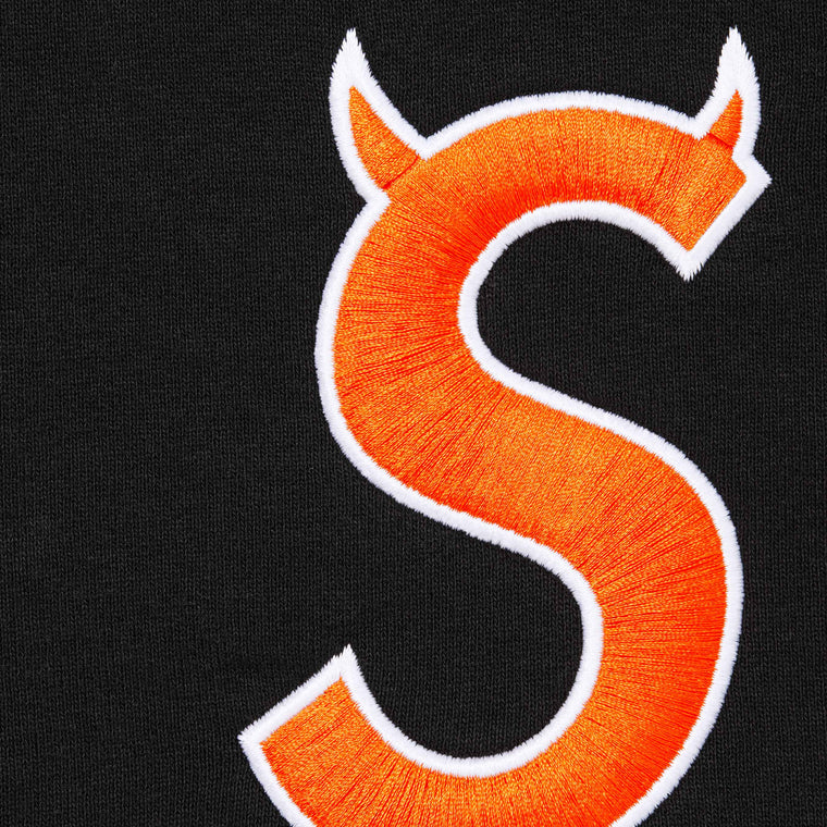 SUPREME DEVIL S LOGO ZIP UP HOODED SWEATSHIRT-BLACK