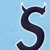 SUPREME DEVIL S LOGO ZIP UP HOODED SWEATSHIRT-LIGHT BLUE