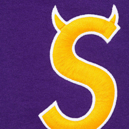 SUPREME DEVIL S LOGO ZIP UP HOODED SWEATSHIRT-PURPLE
