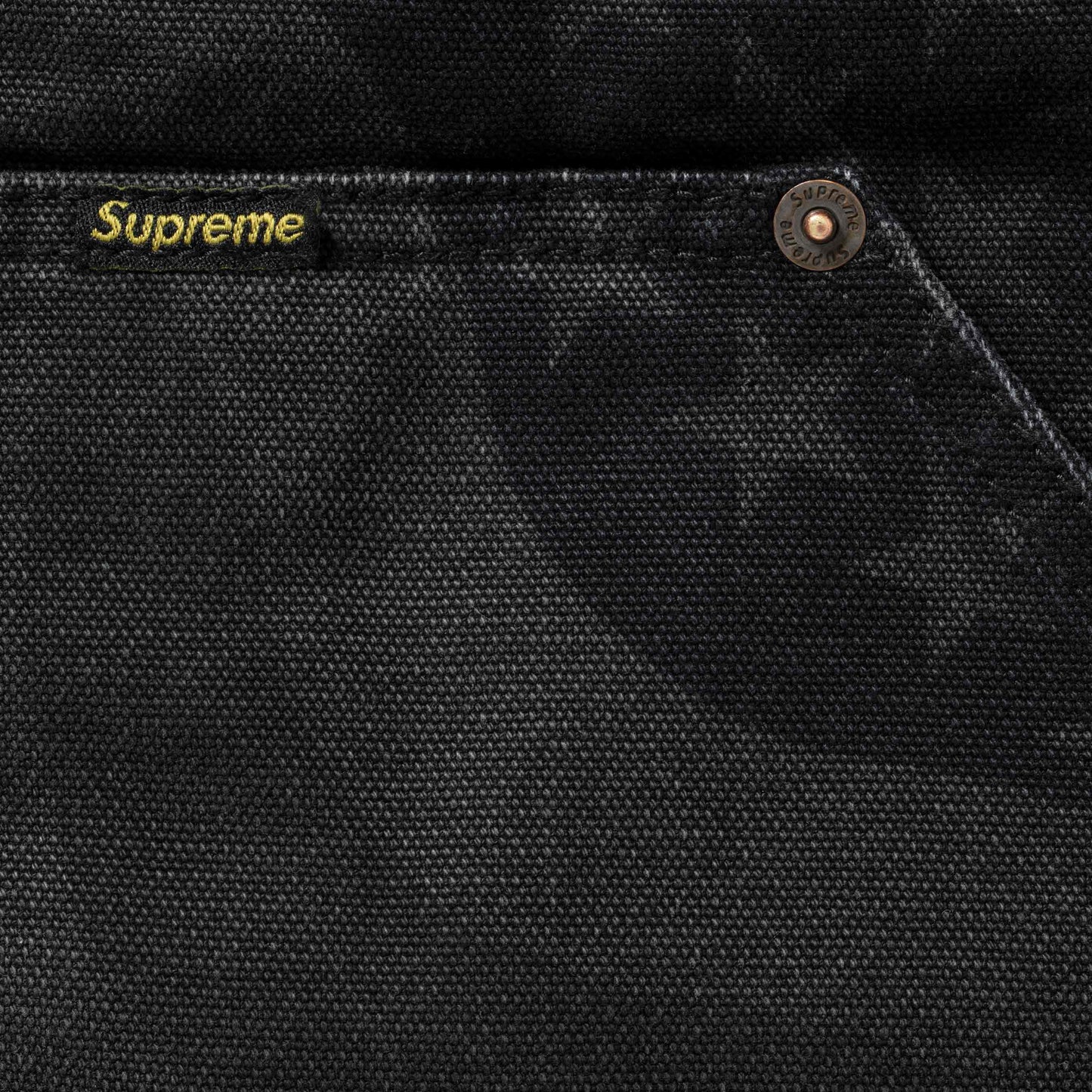 SUPREME FLAG QUILTED HOODED WORK JACKET-BLACK
