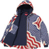 SUPREME FLAG QUILTED HOODED WORK JACKET-MULTI