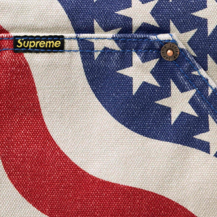 SUPREME FLAG QUILTED HOODED WORK JACKET-MULTI