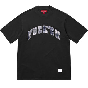 SUPREME FUCK EM PLAID S/S TOP-BLACK