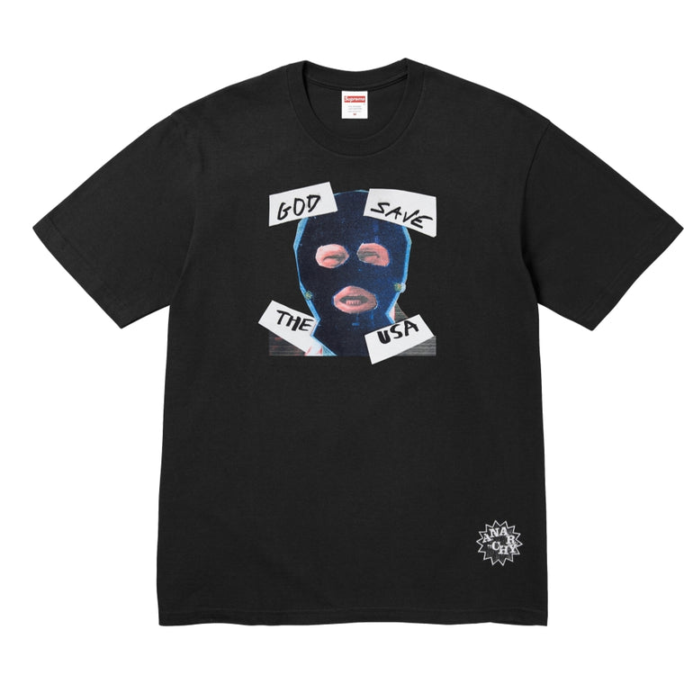 SUPREME GOD SAVE US TEE-BLACK